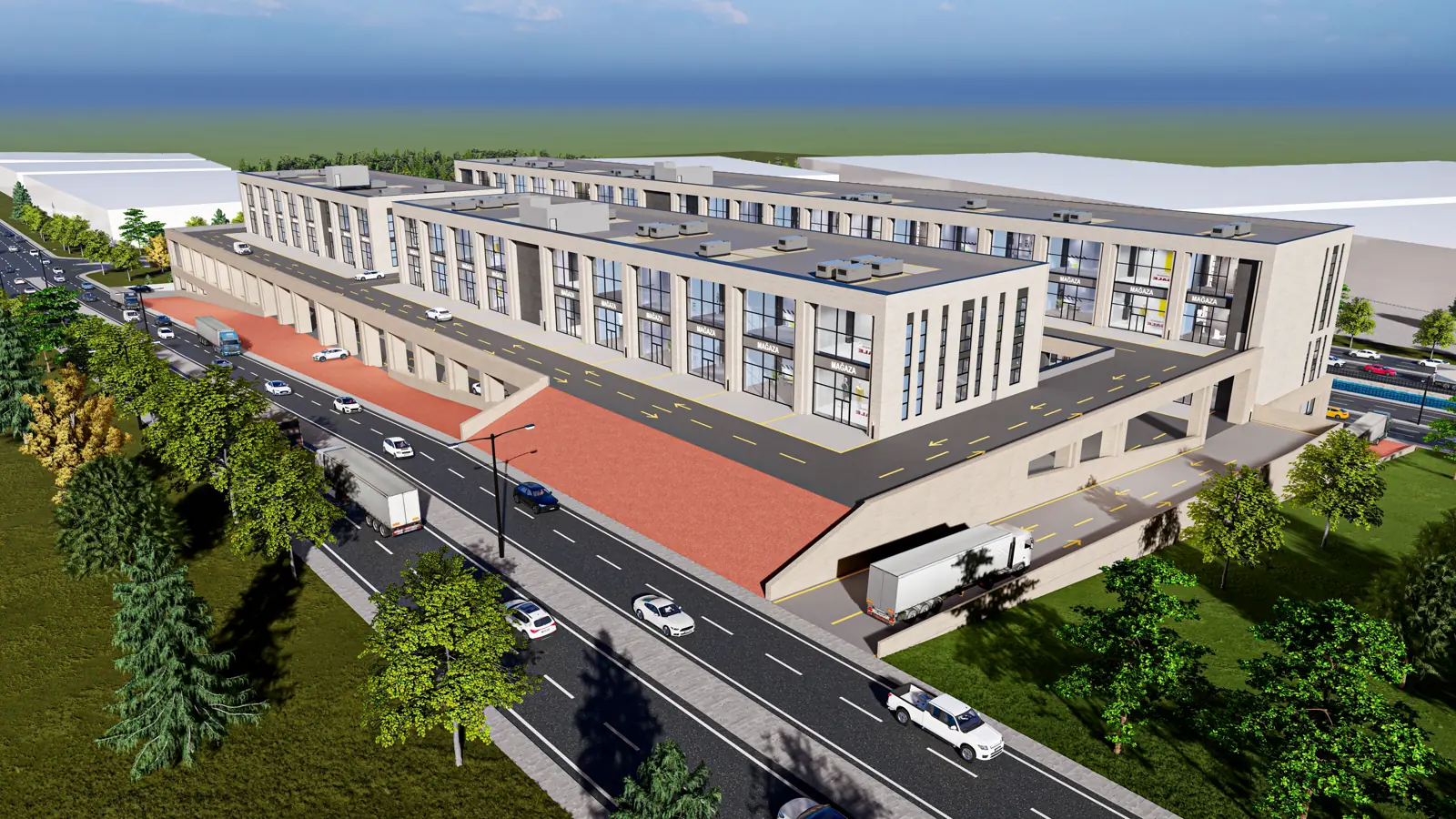 AVRASYA OSB Sanayi Sitesi — İç Avlu ve Rampa